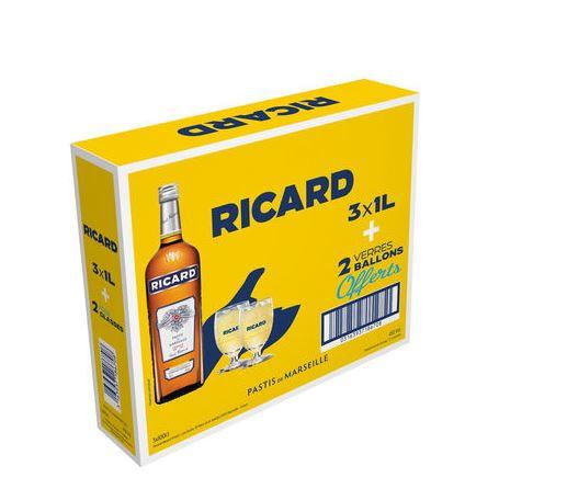 Ricard Tripack + Gif 300cl 45 % vol 54,95€