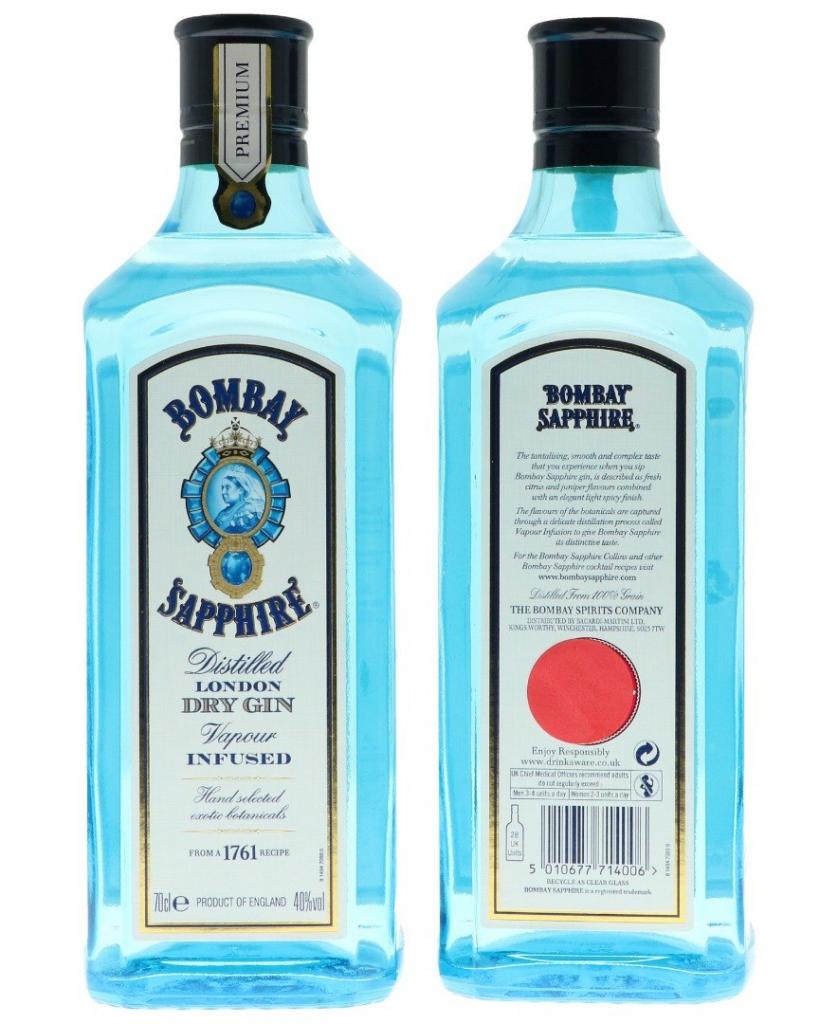 Bombay Sapphire 70cl 40 % vol 17,95€