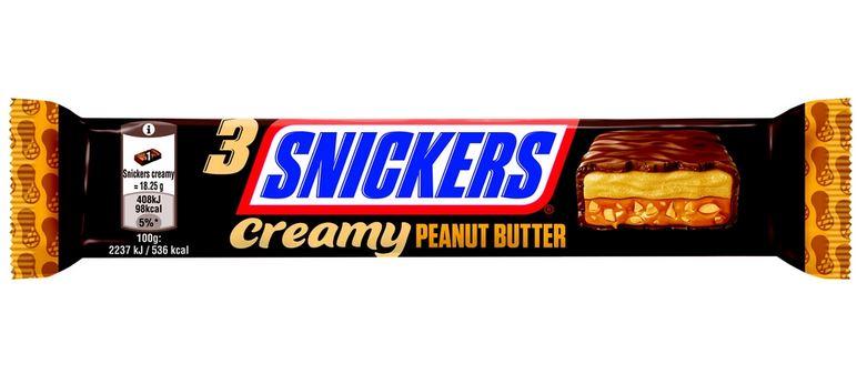 Candy Bar Snickers Trio Creamy Peanut 54.7g 1,80€