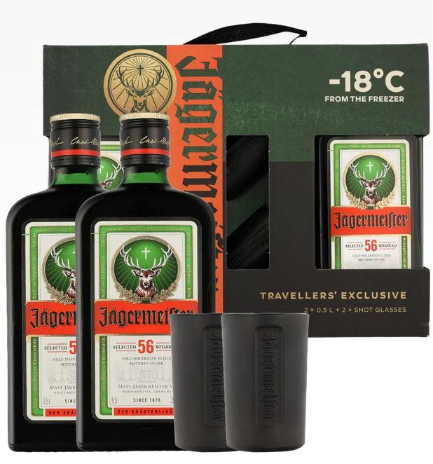 Jägermeister Twinpack + 2 Shots Glasses 100cl 35 % vol 21,50€