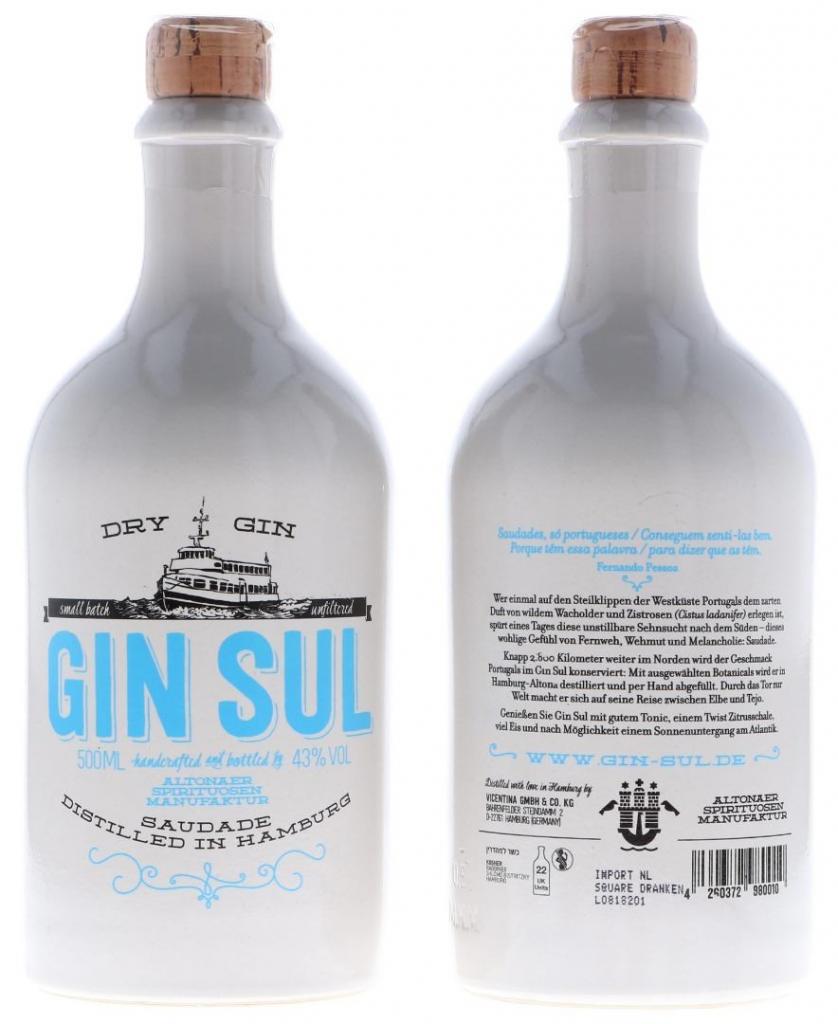 Gin Sul Dry Gin 50cl 43 % vol 31,80€