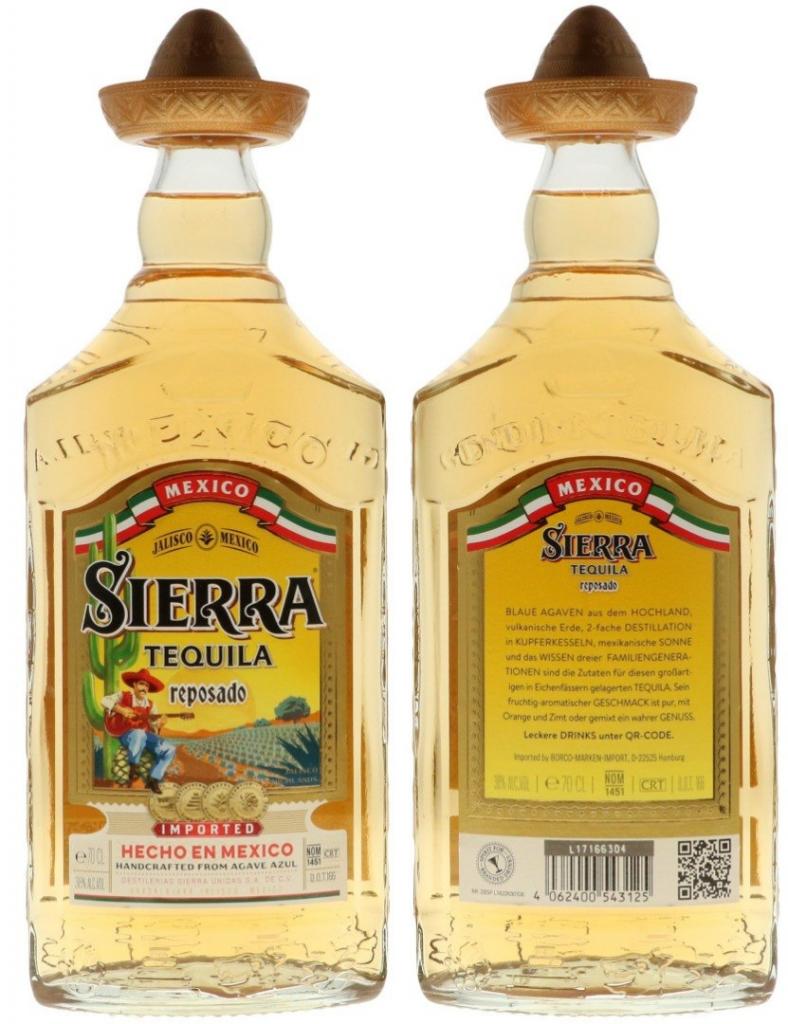 Tequila Sierra Gold Reposado 70cl 38° 12,45€
