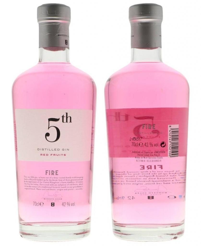 5th Gin Pink Fire 70cl 42 % vol 19,95€