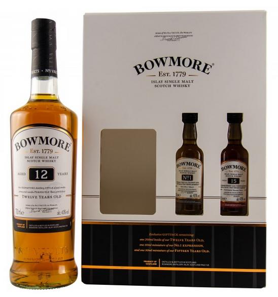 Bowmore 12 Year Old Gift Pack + 2 Miniatures 80cl 40.11 % vol 29,95€