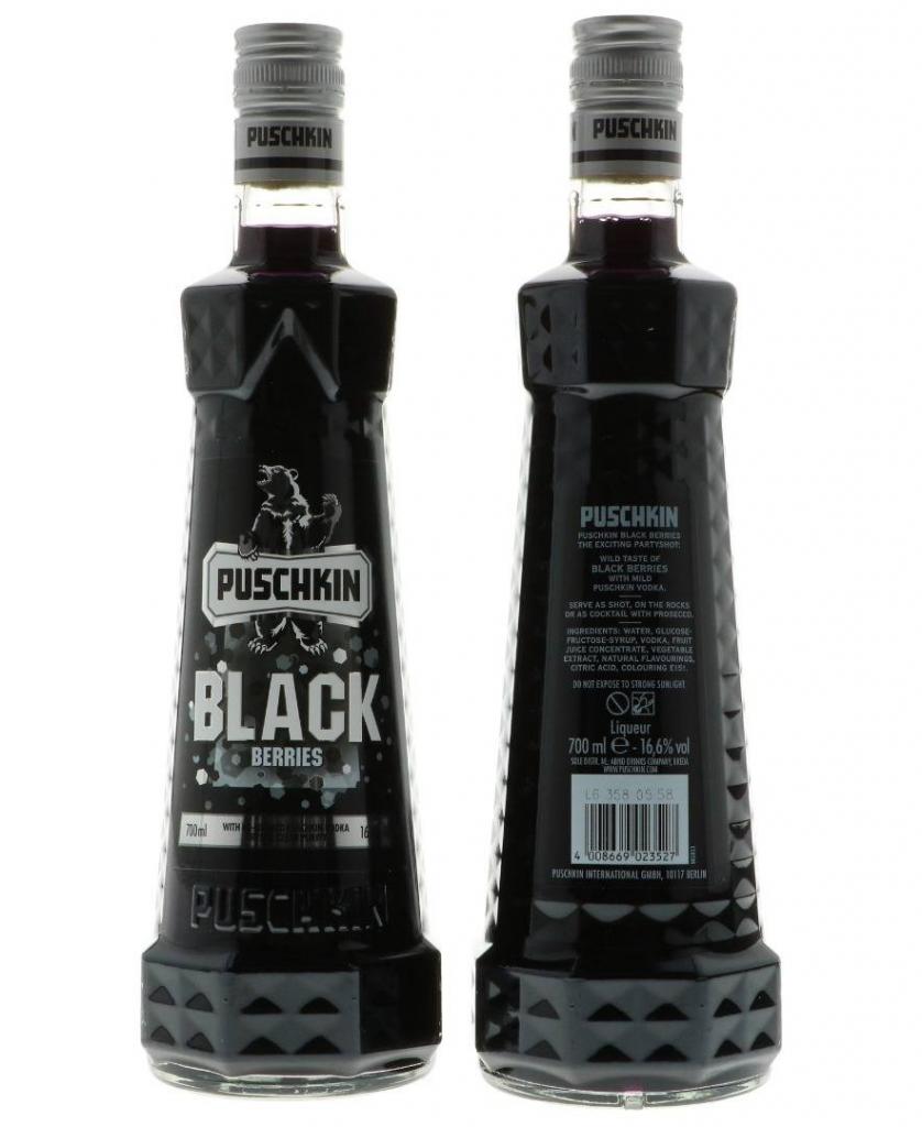 Puschkin Black Berries 70cl 16.6 % vol 6,40€